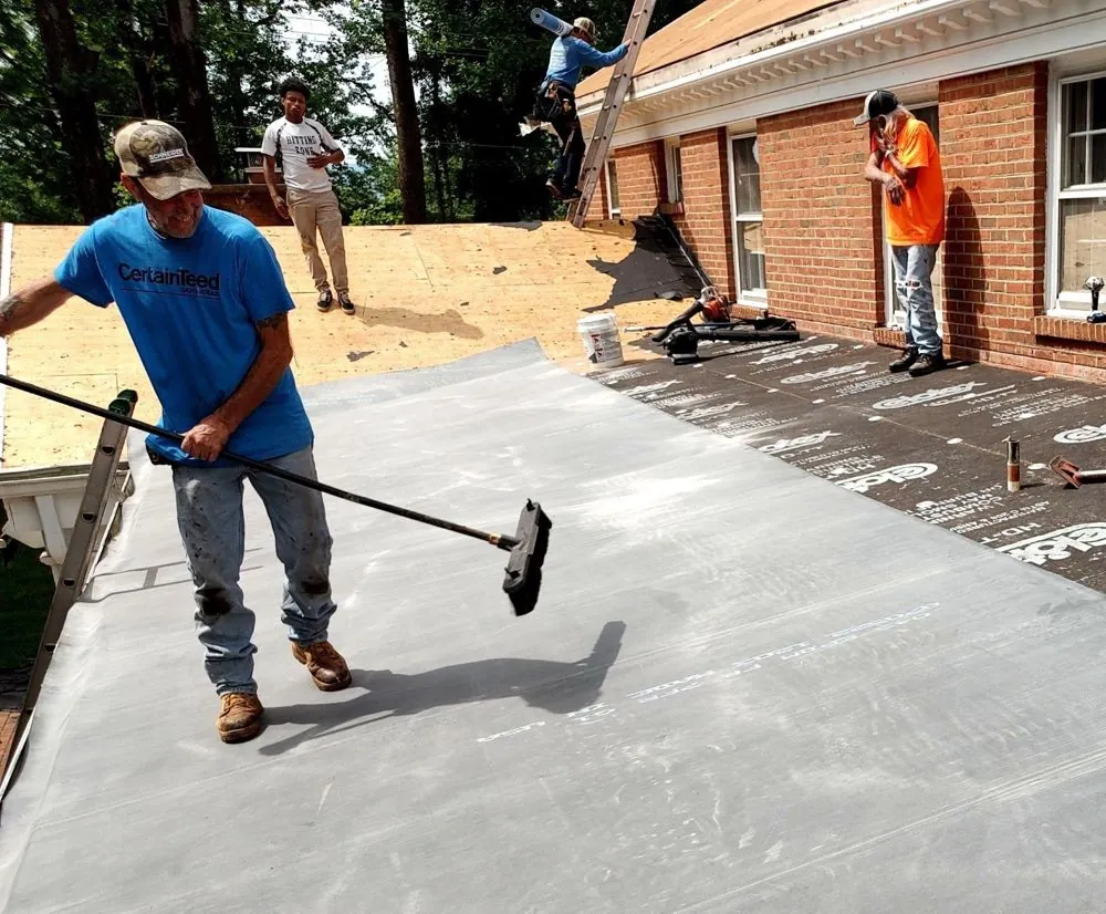 Architectural shingles and new step flashing at a dormer, Hickory NC